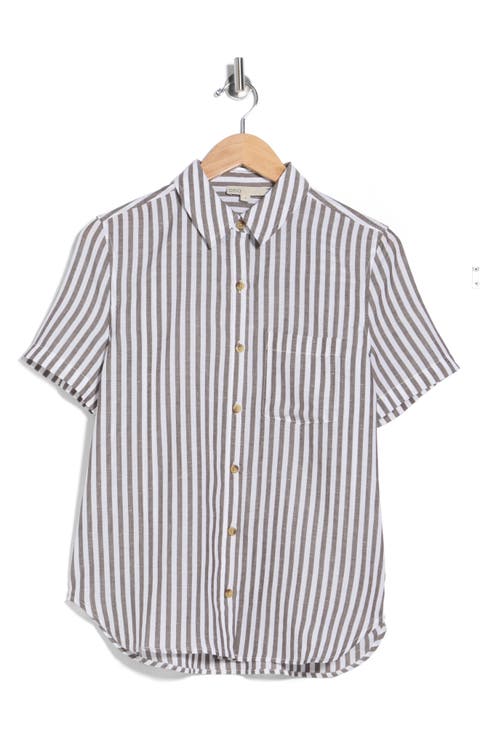 Short Sleeve Button-Up Cover-Up Shirt