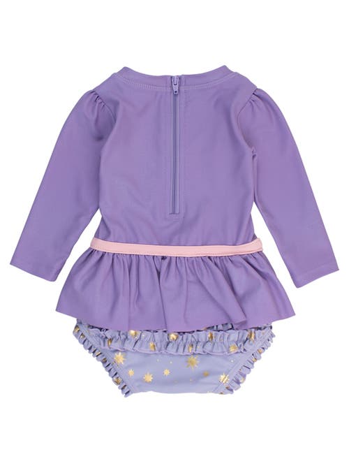 Rufflebutts Baby Girls Upf50+ Princess Long Sleeve Bow Skirted One Piece Swimsuit