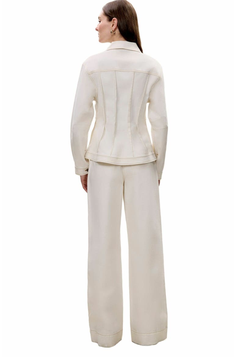 Cora Denim Jacket, Alternate, color, EGGSHELL WASH