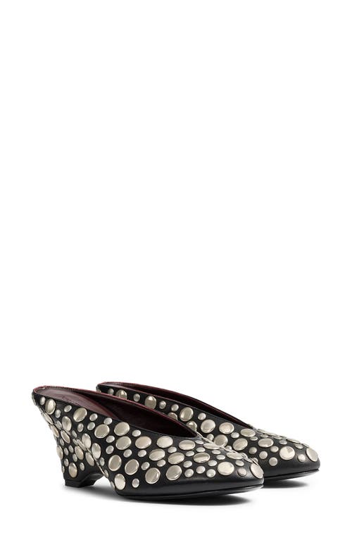 Khaite 70mm Metallic-studded Heeled Mules In Black