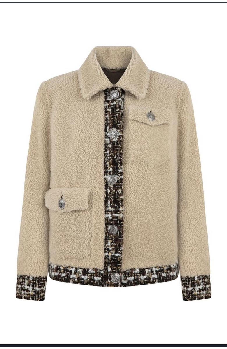 Labeca London Teddy Shearling Jacket, Alternate, color, Beige