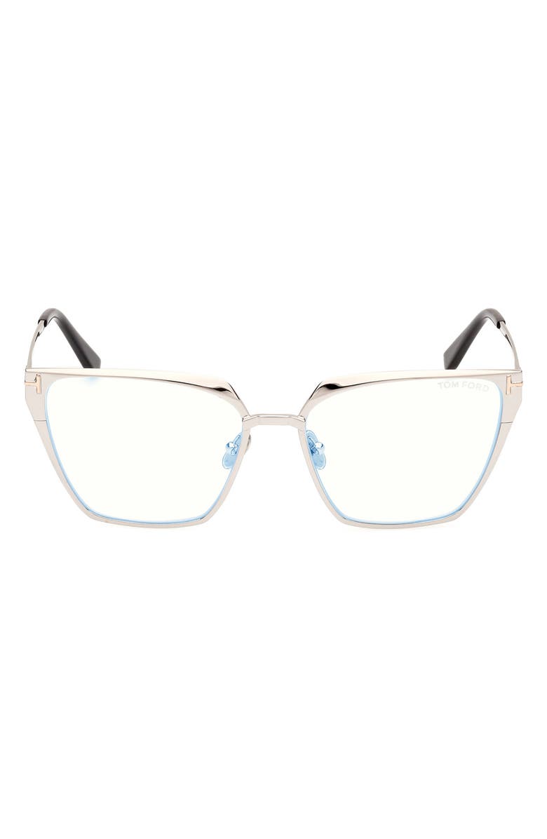 TOM FORD 56mm Square Blue Light Blocking Optical Glasses, Main, color, 