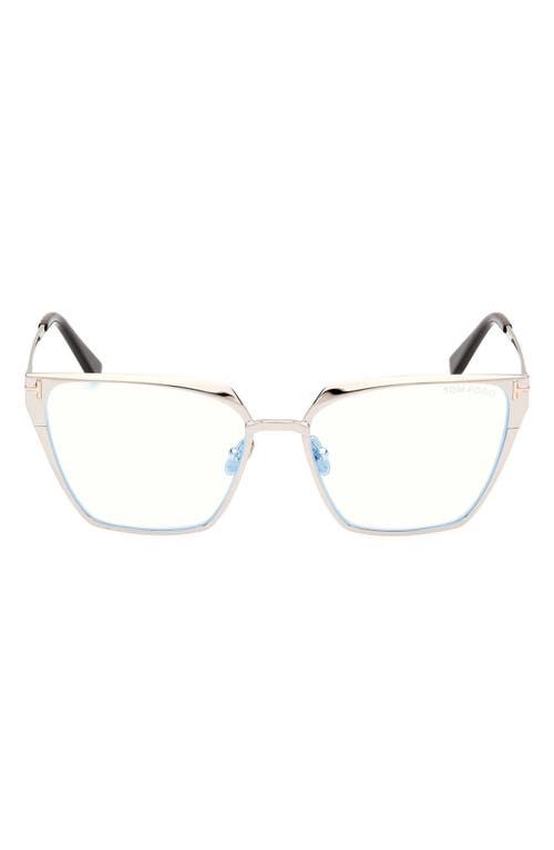 Tom Ford 56mm Square Blue Light Blocking Optical Glasses In Multi