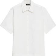 Theory Weekend Short Sleeve Thermal Button-Up Shirt