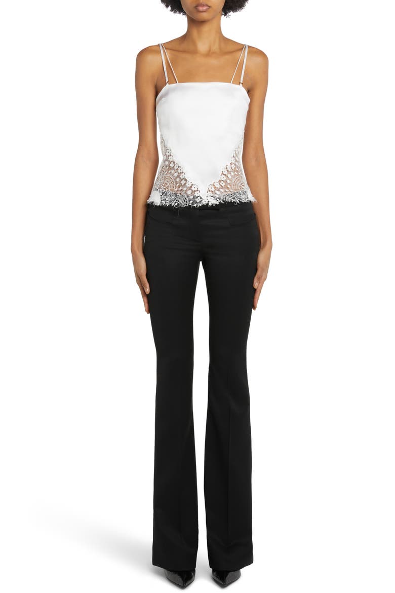 Lace & Silk Stretch Satin Camisole, Alternate, color, CHALK