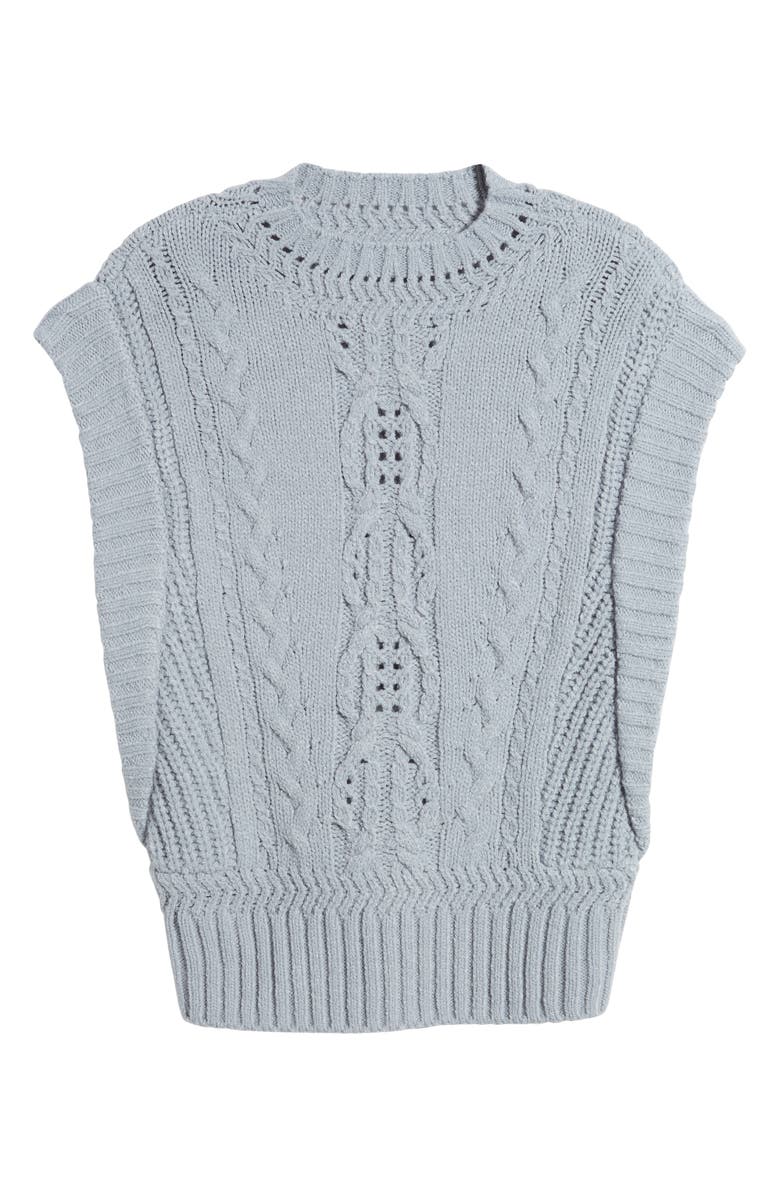 Wit & Wisdom Cable Stitch Sweater, Alternate, color, Heather Grey