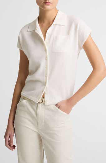 Cashmere & Silk Button-Up Sweater