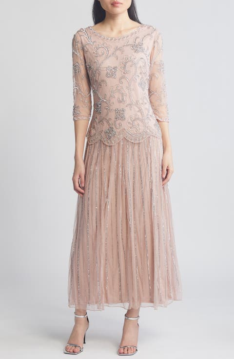 Beaded Chiffon Gown