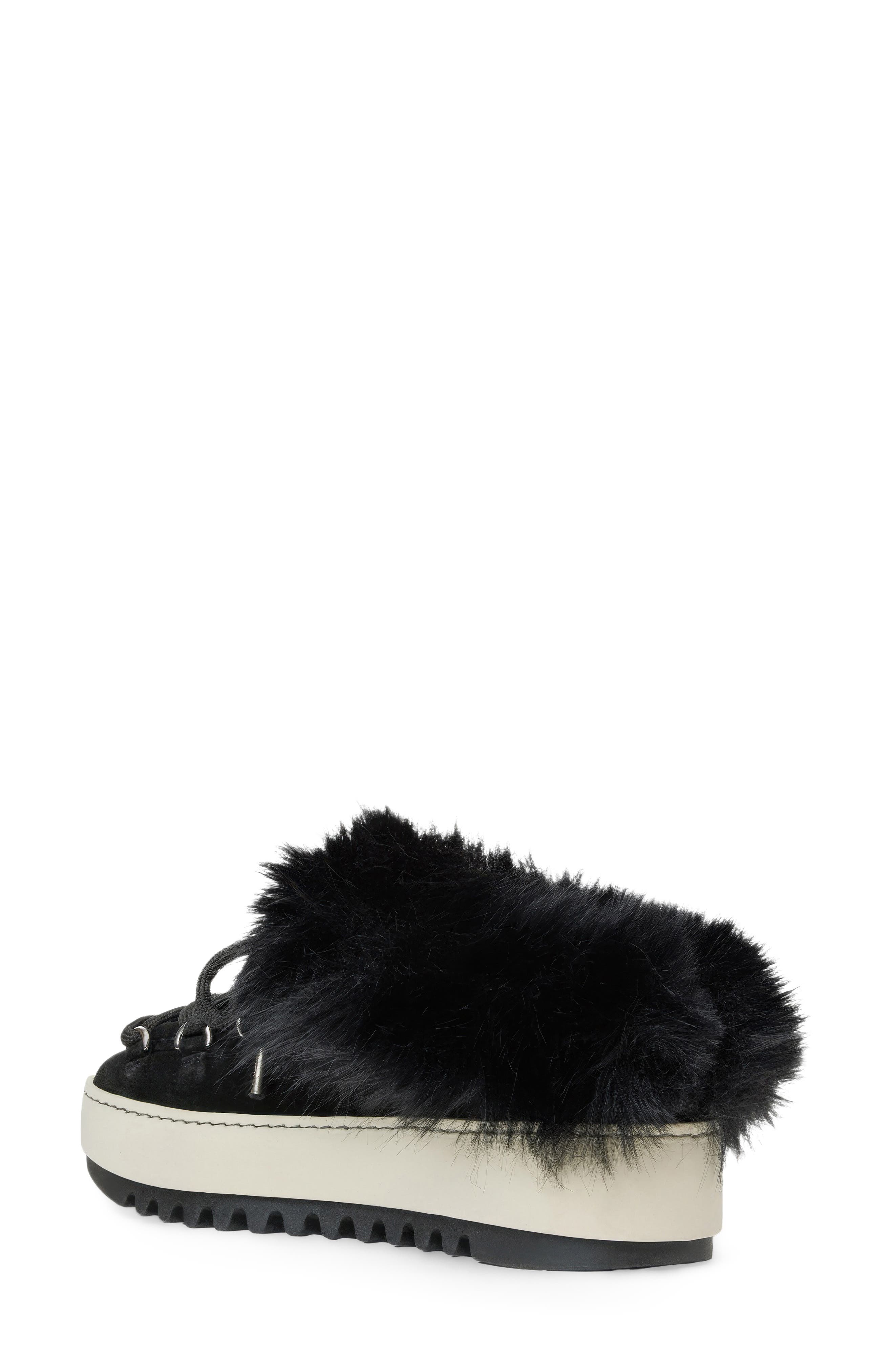 Anise Genuine Shearling Leather Mule, Alternate, color, BLACK SUEDE