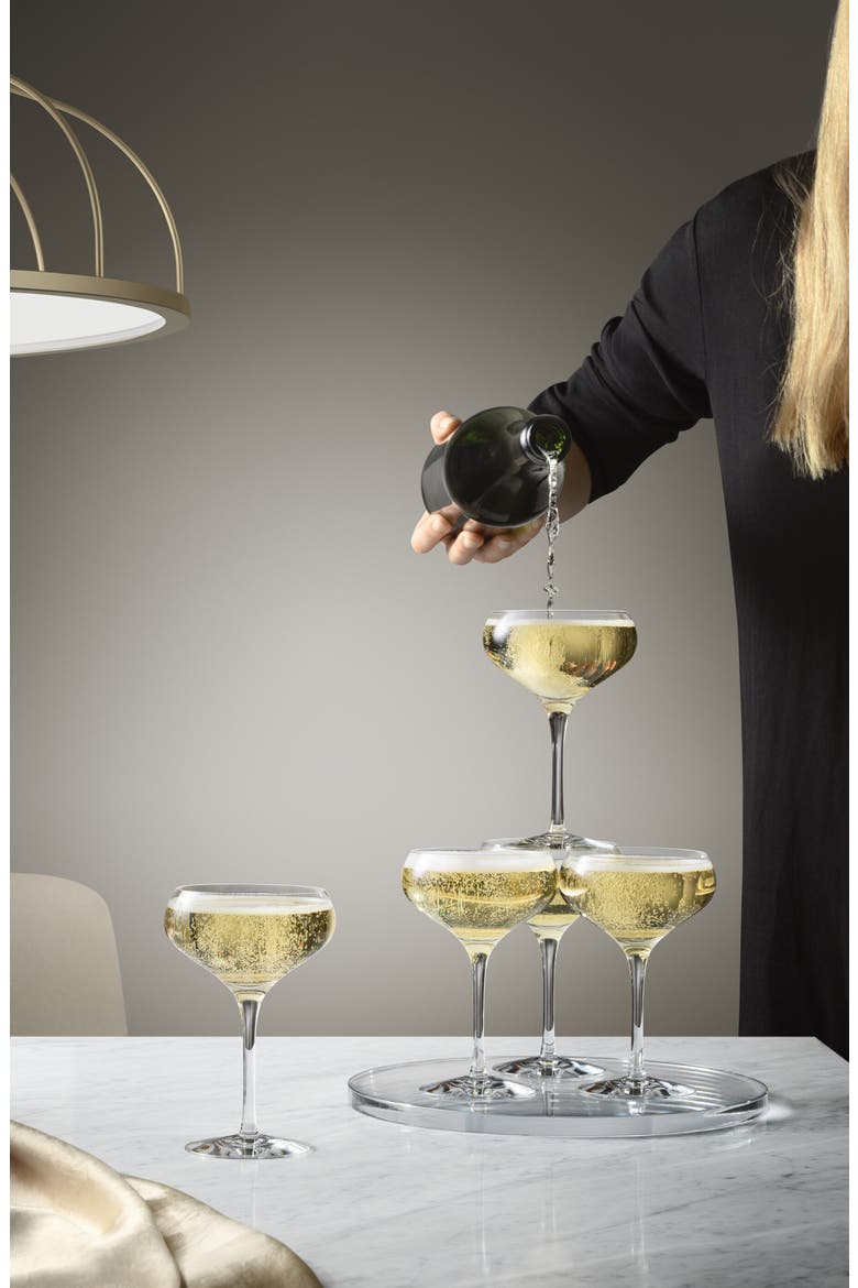 More Set of 4 Crystal Coupe Cocktail Glasses, Alternate, color, CLEAR