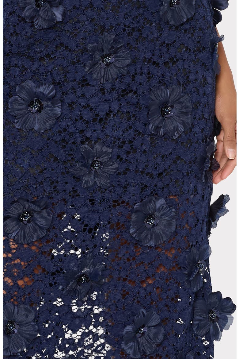 Kait Floral Lace Sequin Strapless Gown, Alternate, color, NAVY