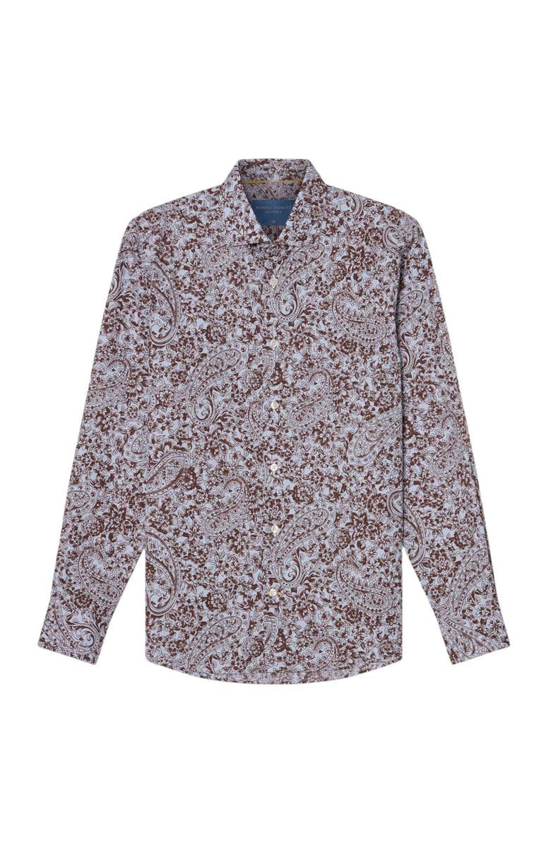 Robert Talbott Reynolds Floral Paisley Print Shirt, Alternate, color, Brown Multi
