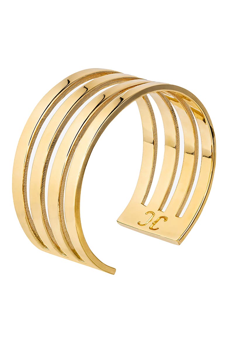 Line Cuff Bracelet, Main, color, 14K GOLD