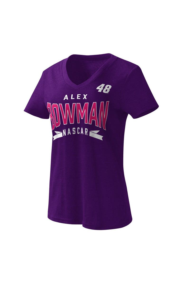 G-III 4HER BY CARL BANKS Women's G-III 4Her by Carl Banks Purple Alex Bowman Dream Team V-Neck T-Shirt, Main, color, Purple