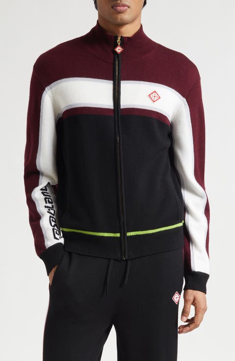 Stripe Merino Wool Knit Jacket