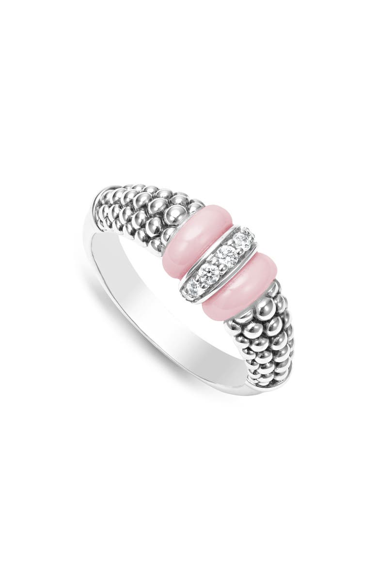 LAGOS Pink Caviar Diamond Ceramic Ring, Alternate, color, Pink
