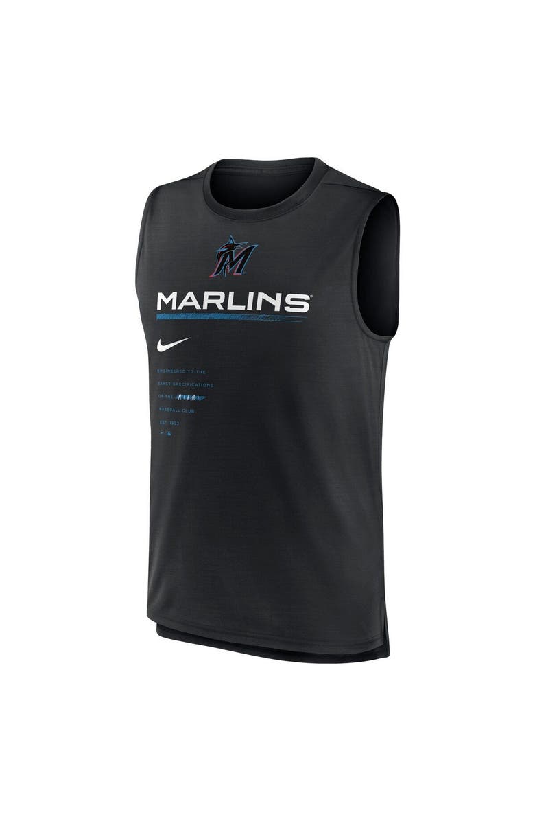 Nike Men's Nike Black Miami Marlins Exceed Performance Tank Top, Alternate, color, 