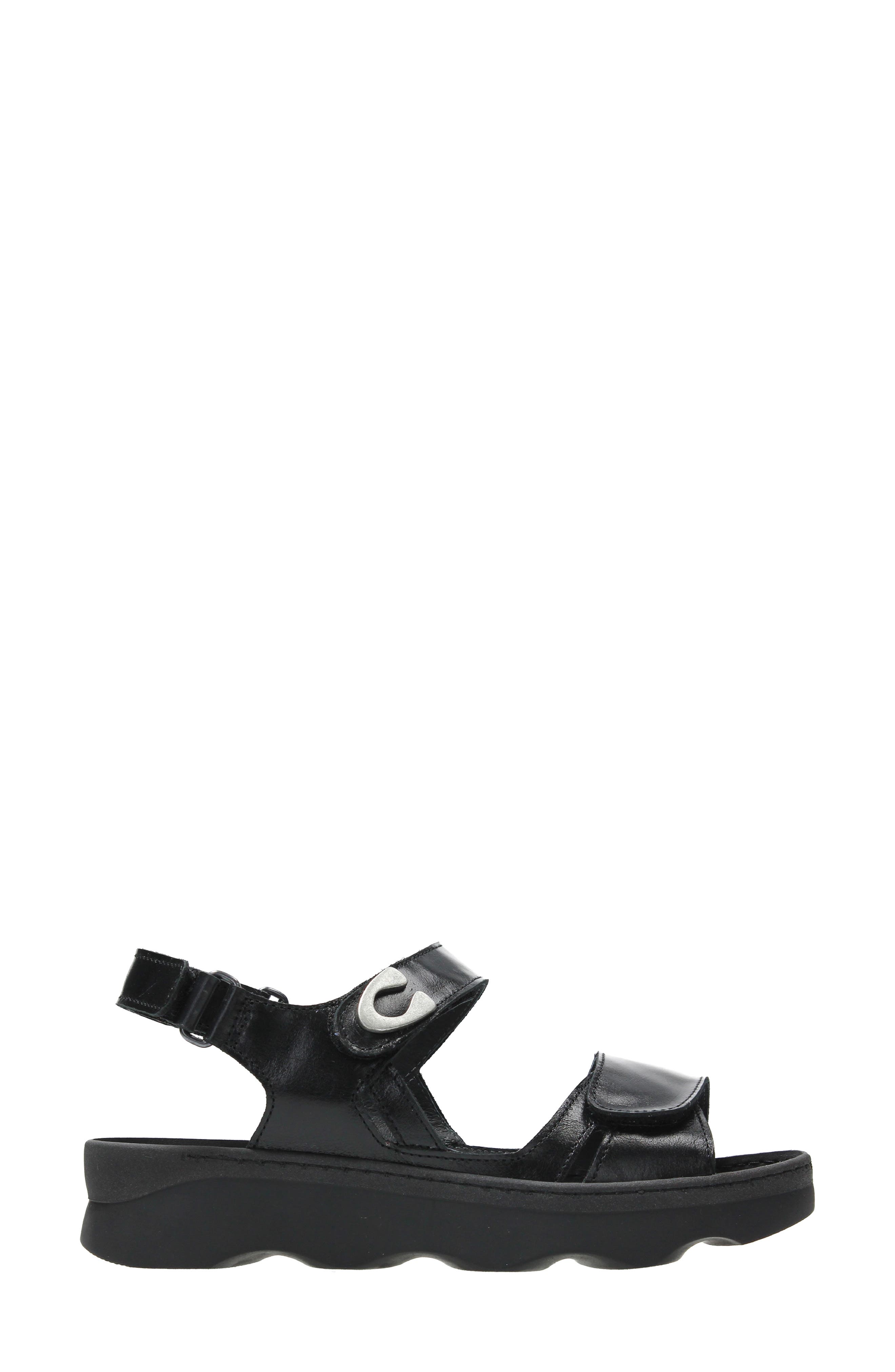 Wolky Medusa Sandal, Alternate, color, Black Reflex Leather