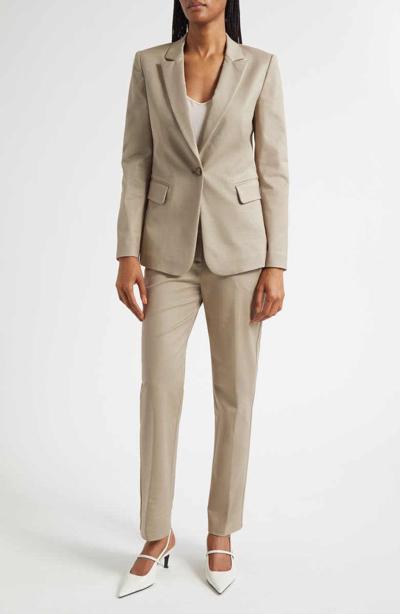 Emporio Armani Stretch Cotton Blend Pants, Alternate, color, Sand