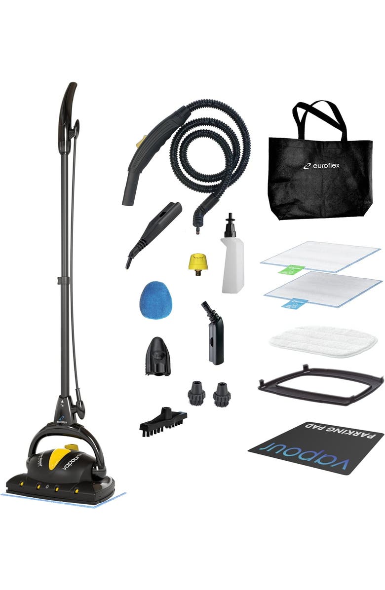 Euroflex Vapour Plus 18-Piece Steam Mop, Main, color, Black