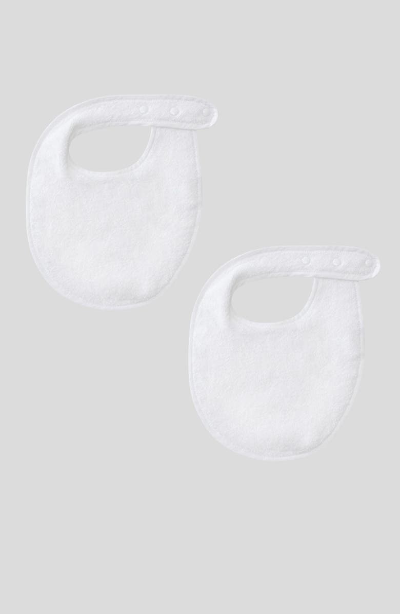 WEEZIE Set of 2 Organic Cotton Terry Bibs, Alternate, color, White