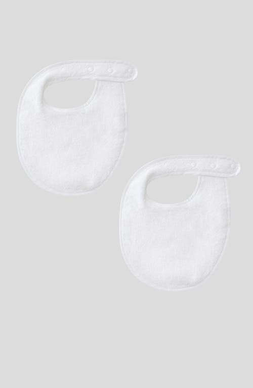 Weezie Set Of 2 Organic Cotton Terry Bibs In White