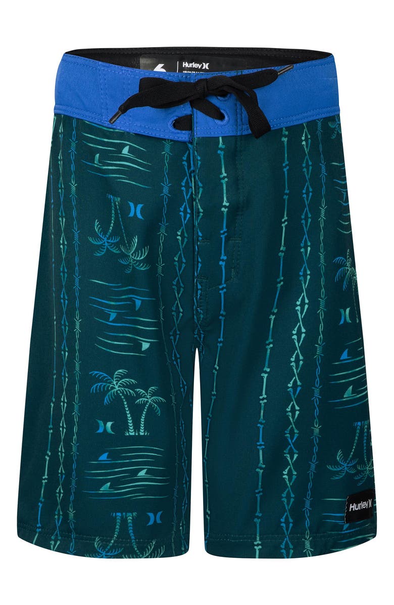 Hurley Kids' Palm Stripe Board Shorts, Main, color, 