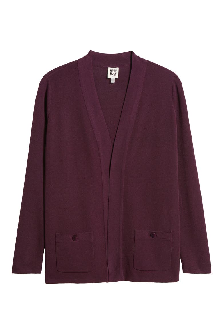Malibu Open Front Cardigan, Alternate, color, DEEP PLUM