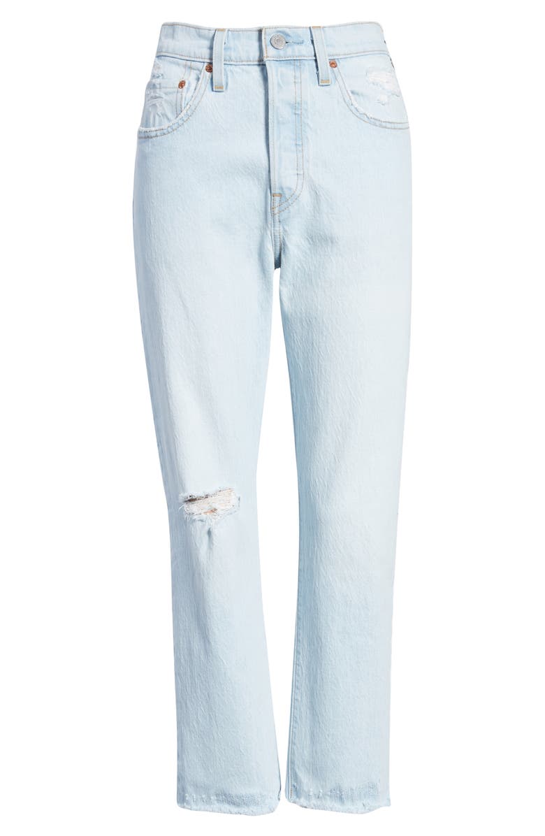 Levi's<sup>®</sup> 501<sup>®</sup> Ripped High Waist Crop Straight Leg Jeans, Alternate, color,