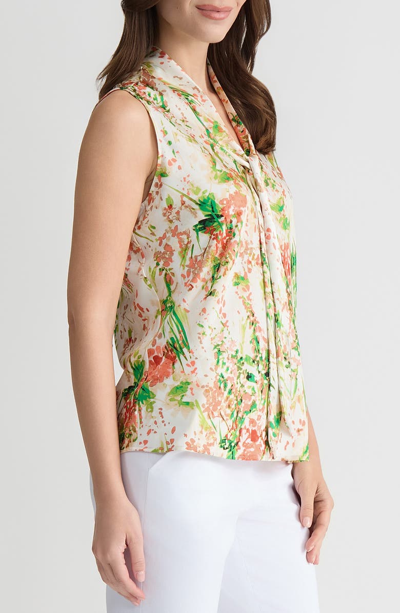 KASPER Tie Neck Sleeveless Top, Alternate, color, 