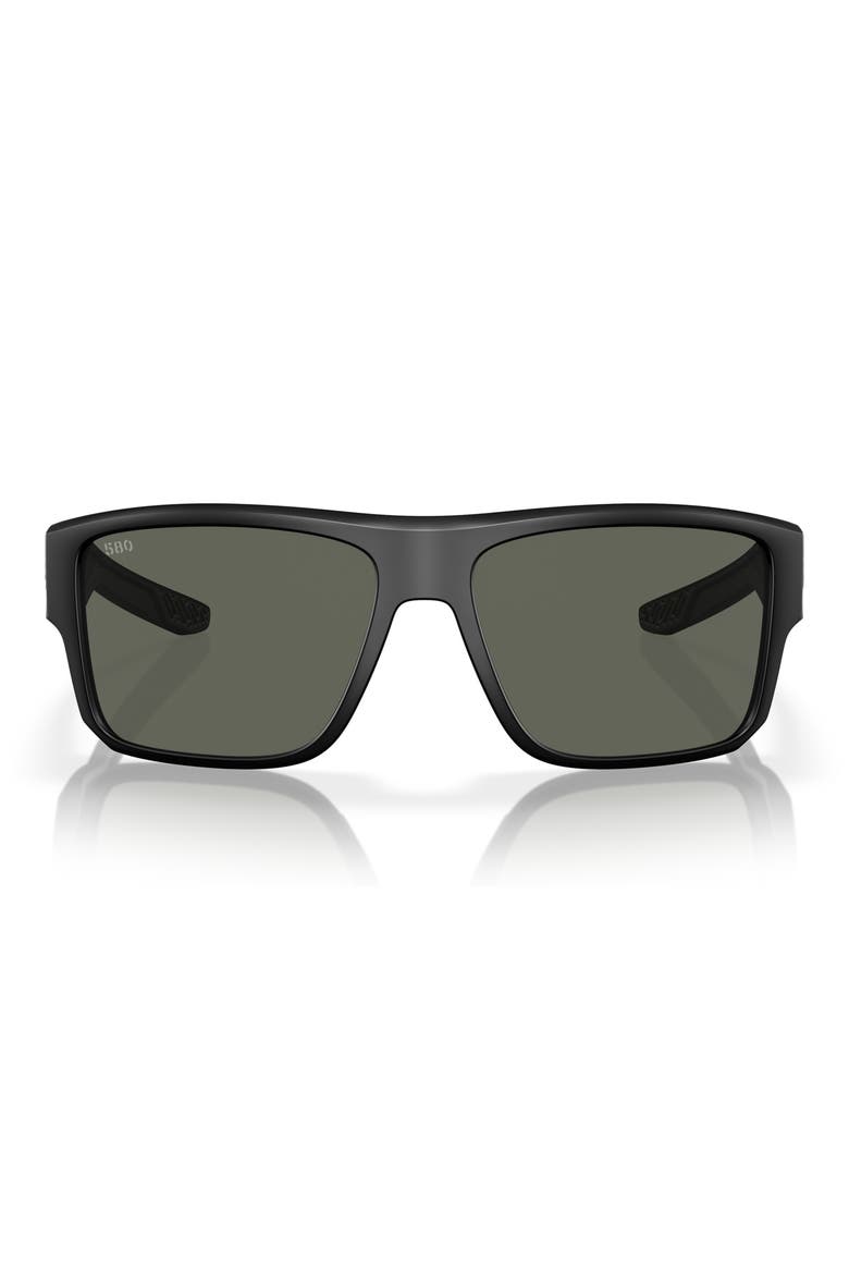 59mm Polarized Square Sunglasses, Main, color, MATTE BLACK/ GRAY