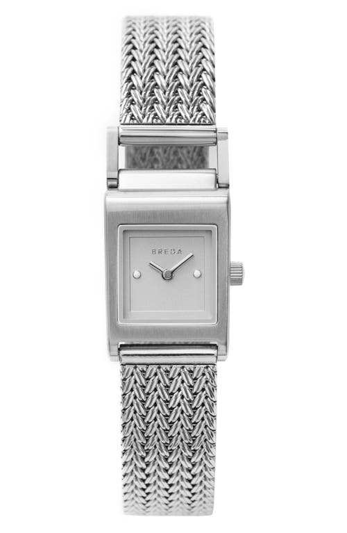 BREDA Revel Mesh Strap Watch, 18mm in Silver 