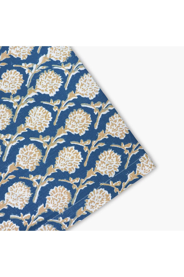 Nikhar Linen Hand-Printed Runner, Alternate, color, Ink Blue