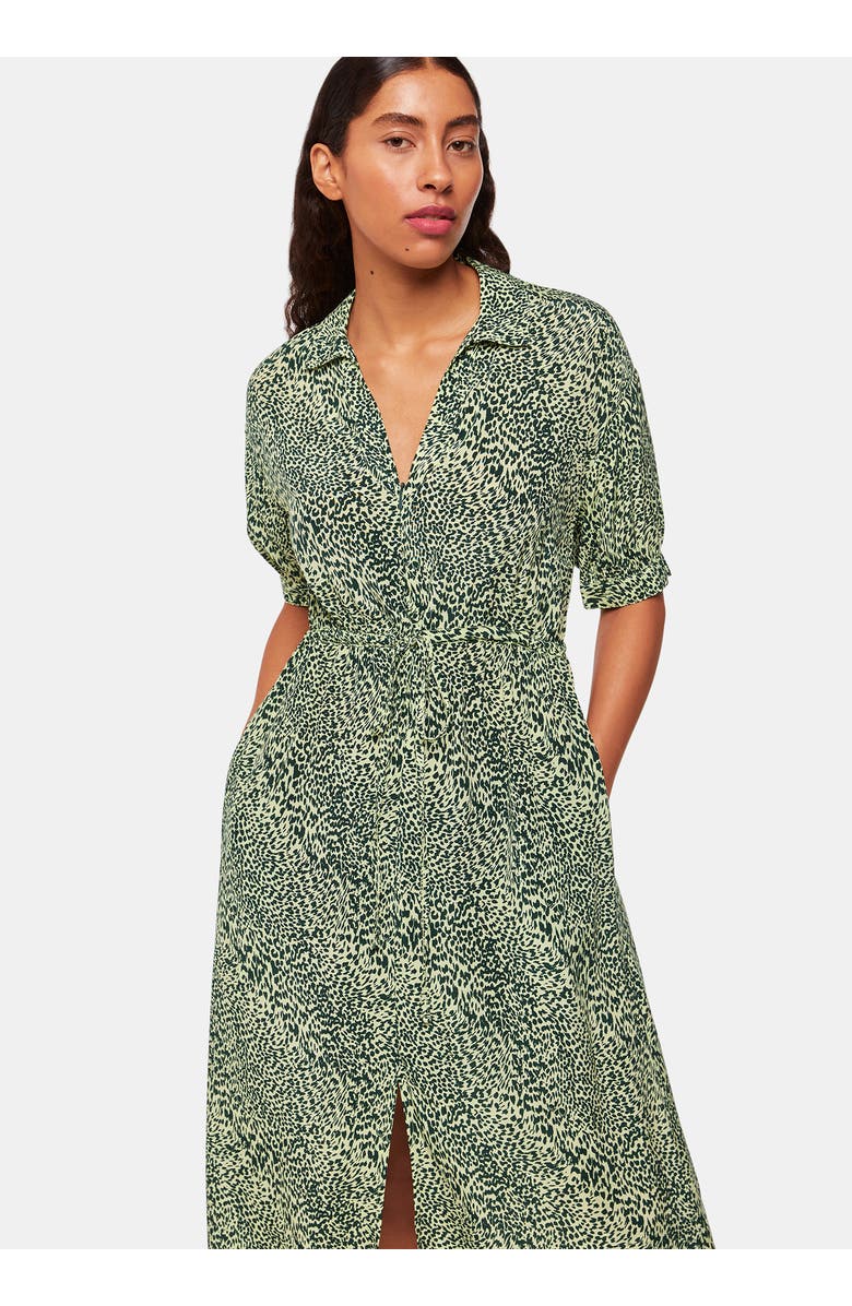 Whistles Diagonal Leopard Print Midi Dress, Alternate, color, Yellow/Multi