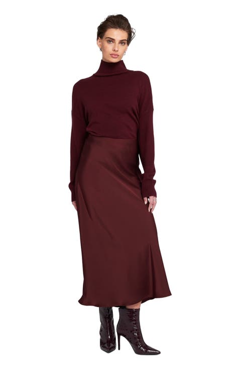 Satin Midi Skirt Slip