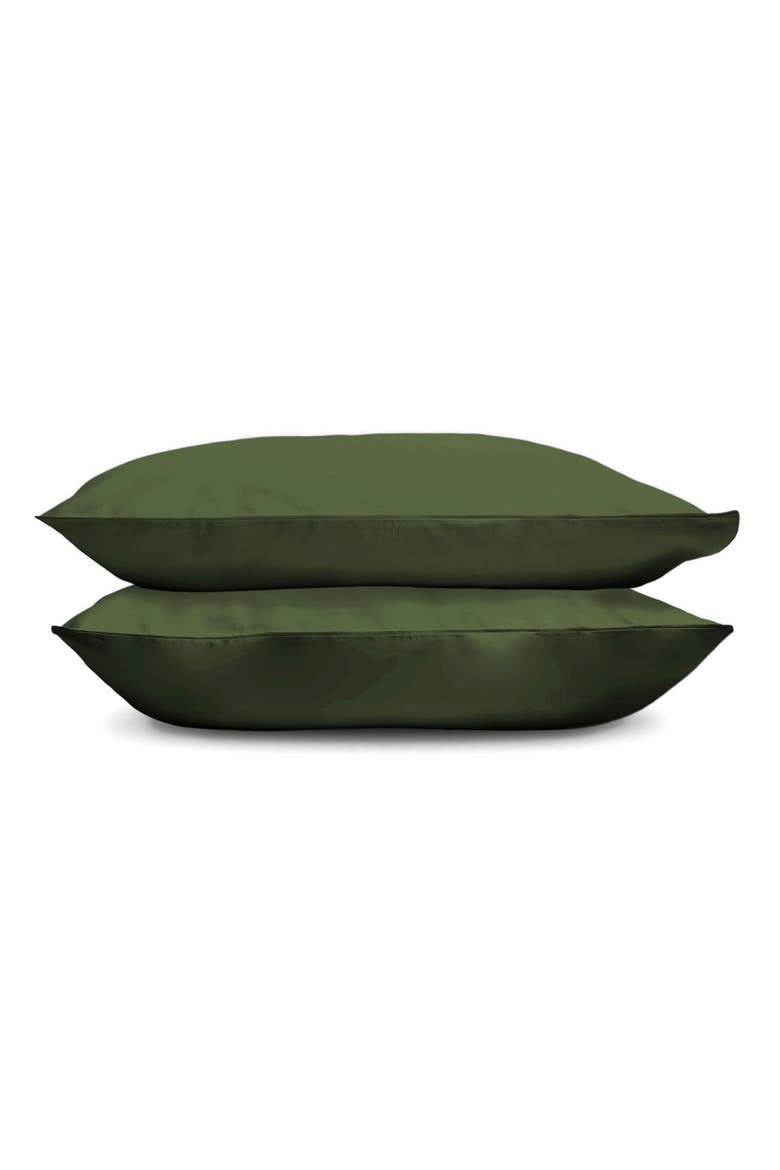 Set of 2 400 Thread Count Organic Cotton Percale Pillowcases, Main, color, FOREST