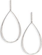 Nordstrom Pavé Cubic Zirconia Open Teardrop Earrings