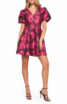Puff Sleeve Fit and Flare Dress
