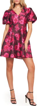 FLYING TOMATO Puff Sleeve Fit and Flare Dress