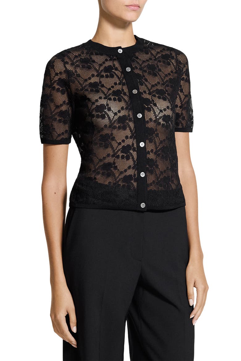 Lace Cardigan, Alternate, color, BLACK