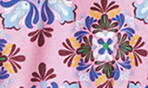 Boden Mixed Print Tiered Cotton Maxi Dress In Pink
