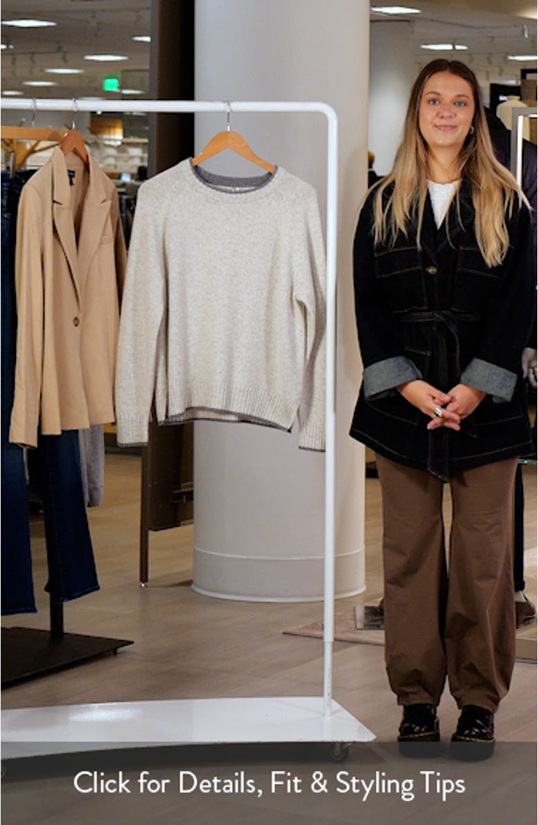 Mendocino Tipped Cashmere Crewneck Sweater, sales video thumbnail