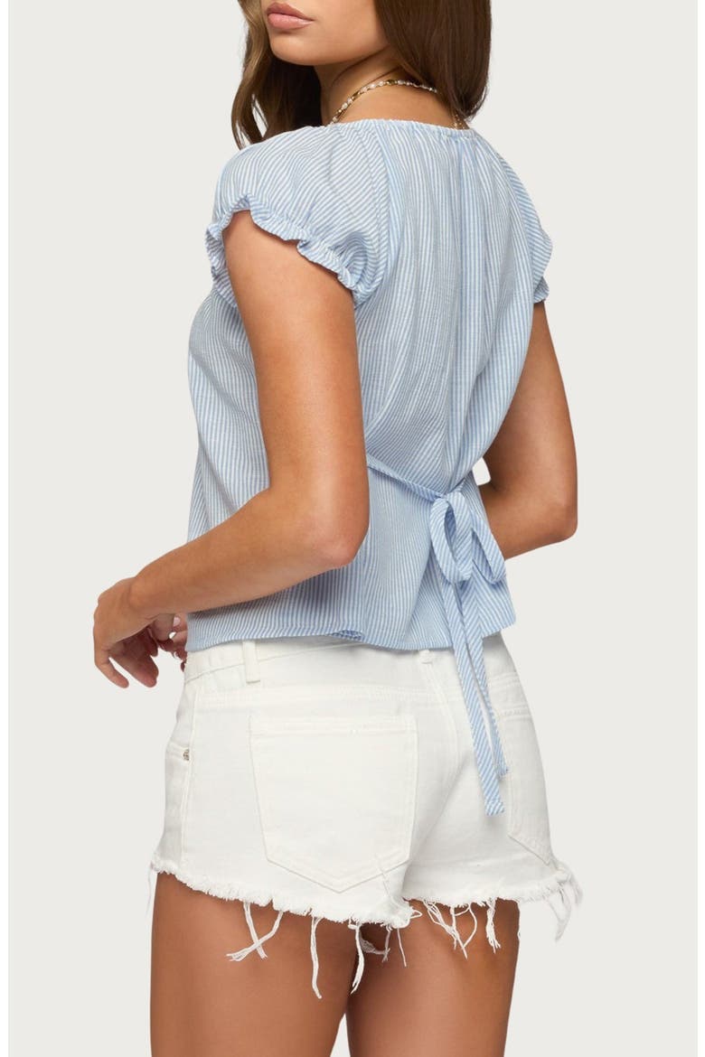 Rhory Pinstripe Puff Sleeve Top, Alternate, color, LIGHT-BLUE