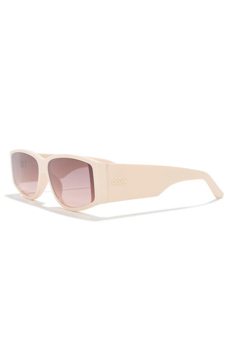 QUAY Not My Fault 41mm Rectangular Sunglasses, Alternate, color, Champagne/Brown