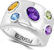 EFFY Sterling Silver Multi-Gemstone Wide Band Ring