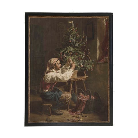 Vintage oil reproduction of a Christmas Scene