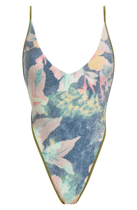 Amber Metallic Printed One-Piece Swimsuit