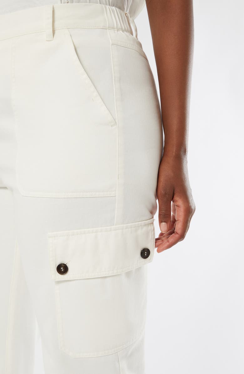 Marina Rinaldi Svisiera Cotton Crop Cargo Pants, Alternate, color, Ivory