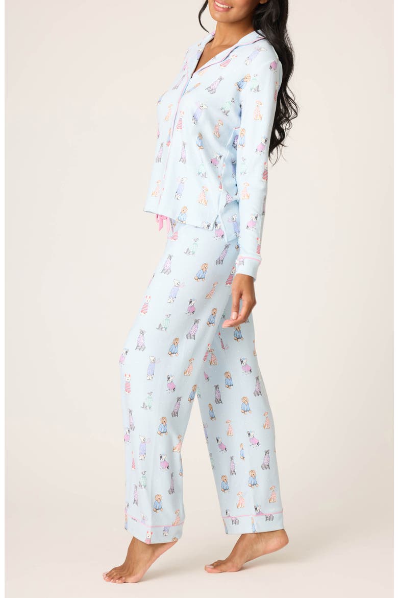 Doggone Cold Brushed Pointelle Pajamas, Alternate, color, BLUE HAZE