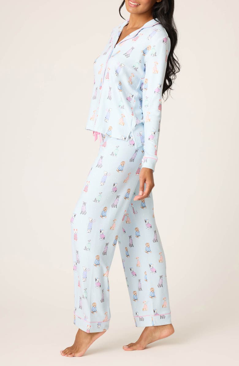 PJ Salvage Doggone Cold Brushed Pointelle Pajamas, Alternate, color, Blue Haze